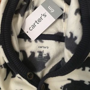 Carter's One Pieces - Hooded fleece one piece romper Carter's One Pieces - Hooded fleece one piece romper